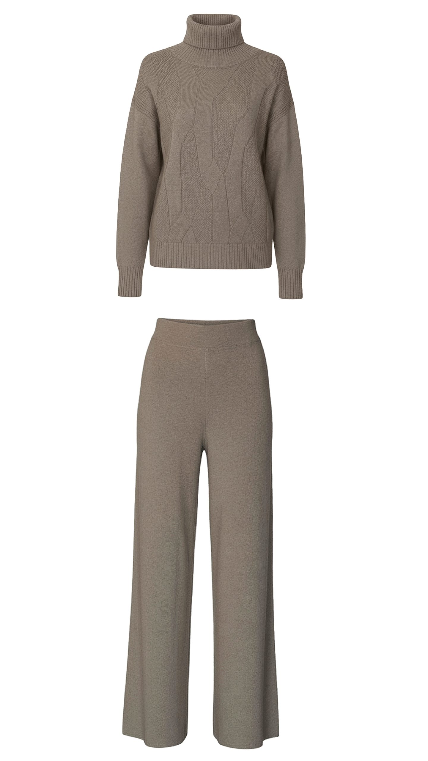 Свитер с фактурным узором (песочный)