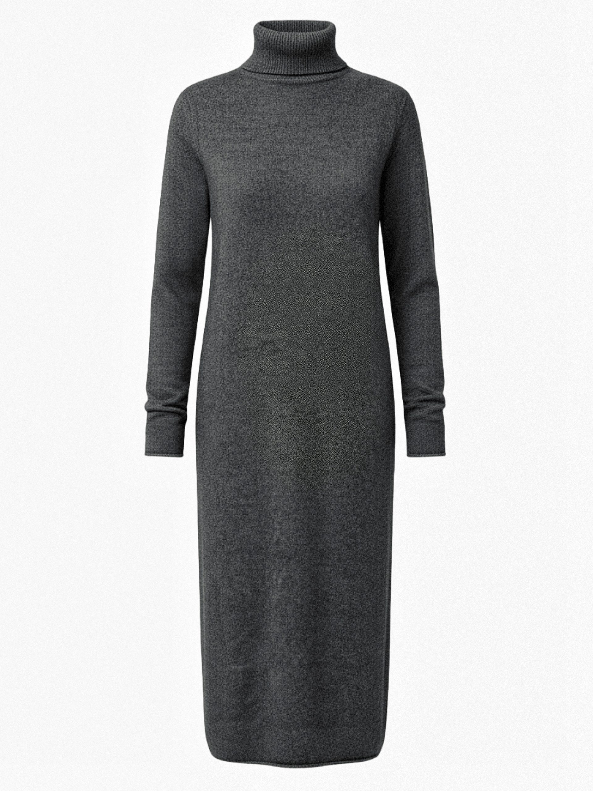 Платье из кашемира с воротом (графит)